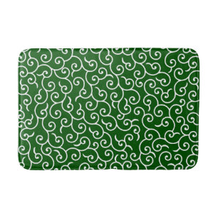 Tapis De Bain Motif Karakusa Vert et blanc