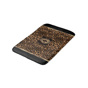 Tapis De Bain Motif Léopard Brown et noir avec tête de lion