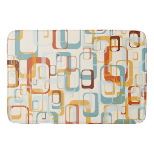 Tapis De Bain Motif les années 70 Rétro Dans Les Tons Bleu Orang