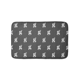 Tapis De Bain Motif lettre initiale monogramme moderne noir et b