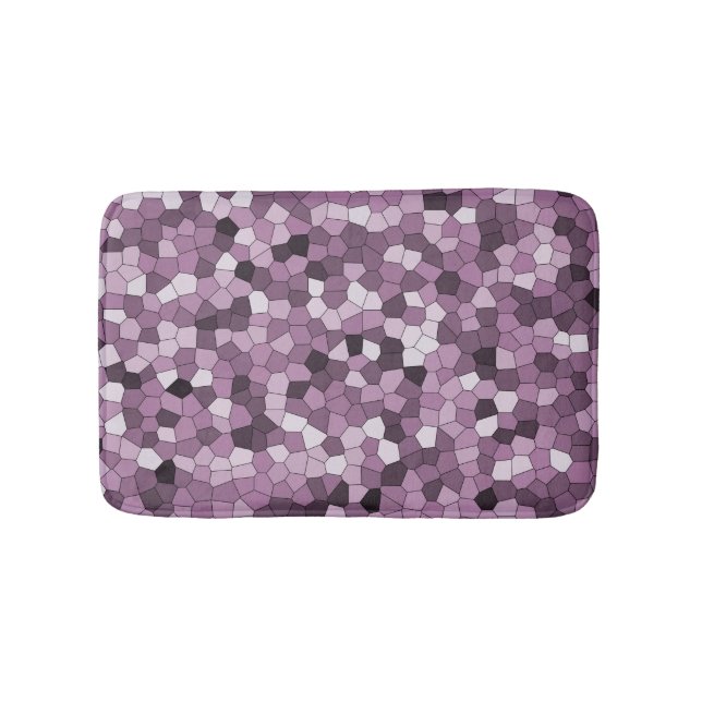 Tapis De Bain Motif Magenta Violet Rose Clair (Devant)
