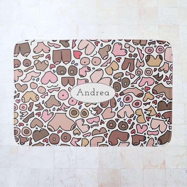 Tapis De Bain Motif mammaire neutre humour amusant (Créateur téléchargé)