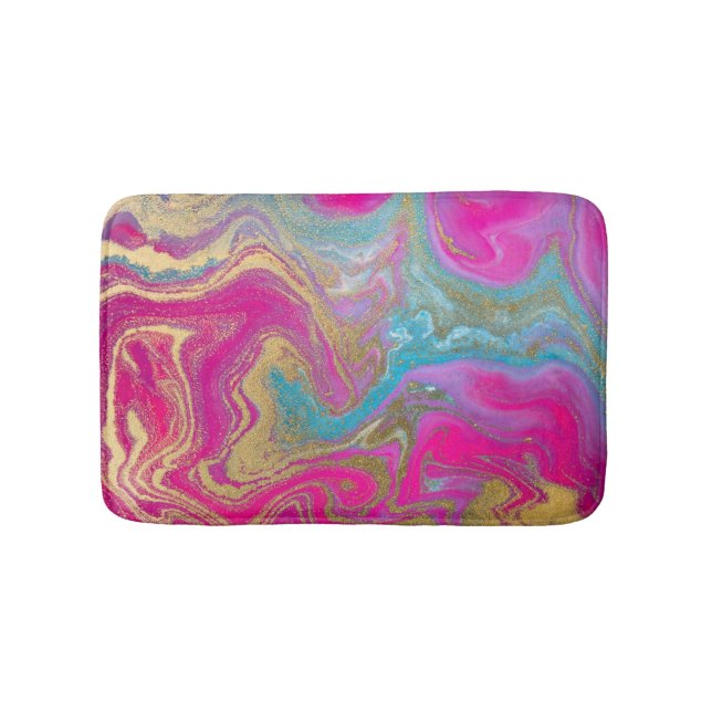 Tapis De Bain Motif Marbré Coloré Tendance (Devant)