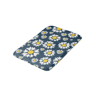 Tapis De Bain Motif marguerrier, motif floral, marguerites blanc