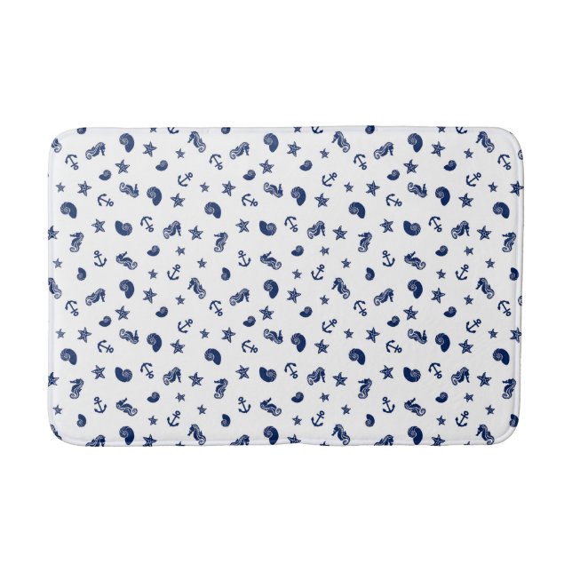 Tapis De Bain Motif marin avec hippocampes (Devant)