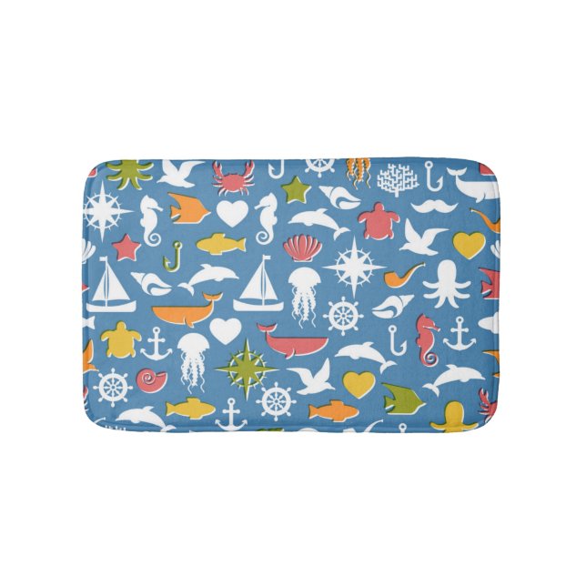 Tapis De Bain Motif marin de symboles (Devant)