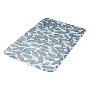 Tapis De Bain Motif marocain de tuile d'aquarelle bleue et