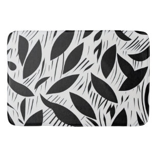 Tapis De Bain Motif minimaliste noir et blanc moderne