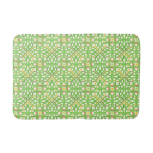 Tapis De Bain Motif moderne de vert de tresse de Basketweave de (Devant)