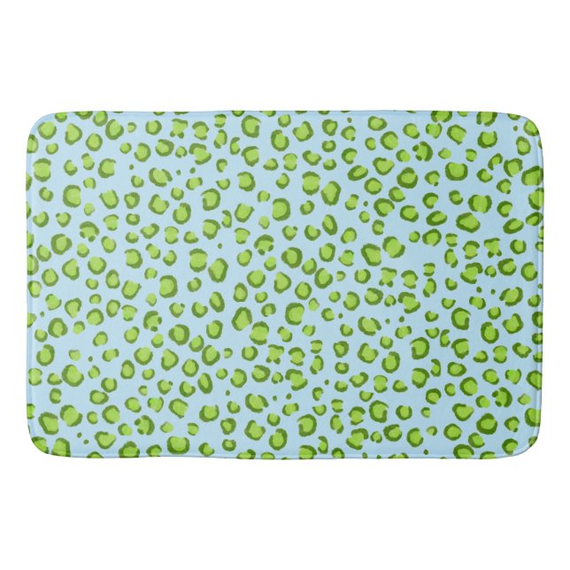 Tapis De Bain Motif moderne Leopard Poster de animal Vert bleu (Devant)