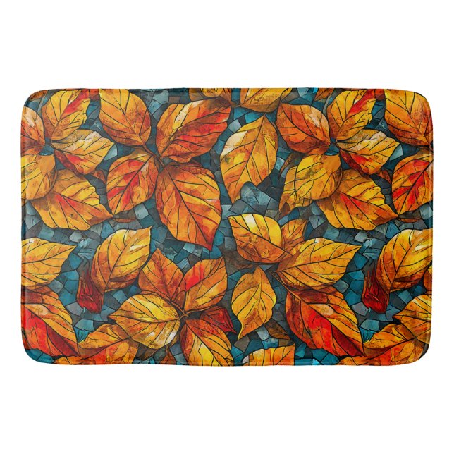 Tapis De Bain Motif mosaïque d'automne (Devant)