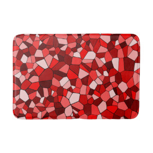 Tapis De Bain Motif mosaïque géométrique rouge moderne
