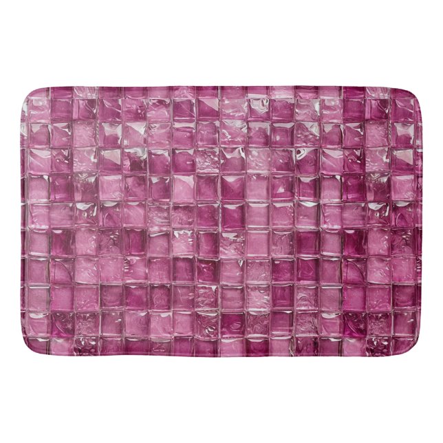 Tapis De Bain Motif mosaïque rose (Devant)