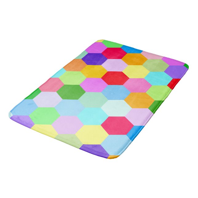 Tapis De Bain Motif multicolore d'hexagone (Angle)