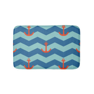 Tapis De Bain Motif nautique de Chevron