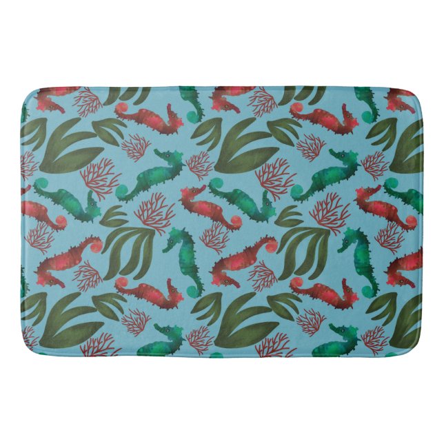Tapis De Bain Motif nautique de Seahorse (Devant)