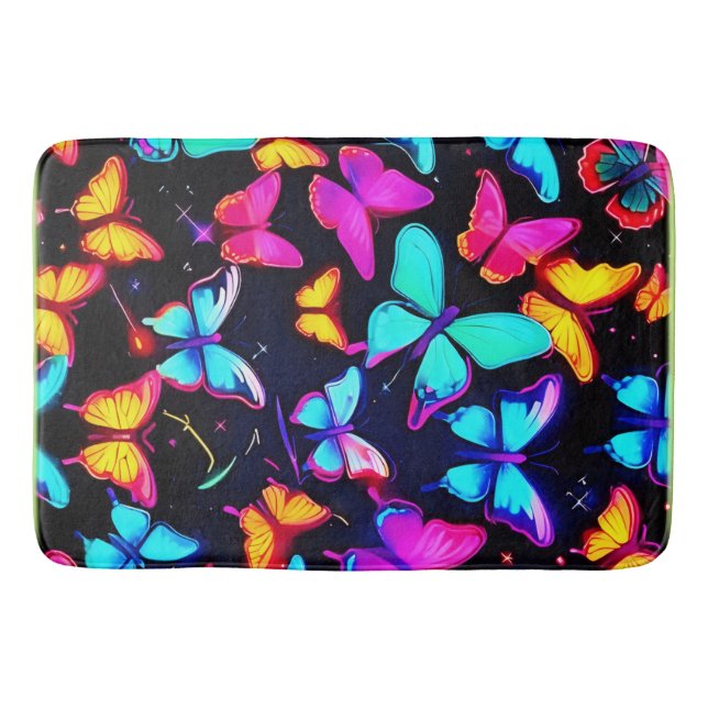 Tapis De Bain Motif néon papillon (Devant)