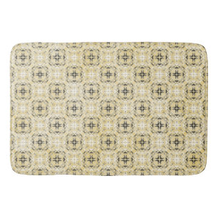 Tapis De Bain Motif noir, blanc et jaune À damiers
