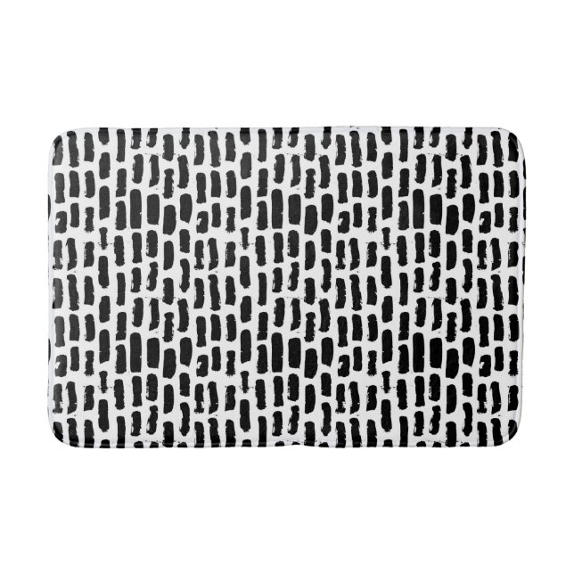 Tapis De Bain Motif noir de courses de brosse (Devant)