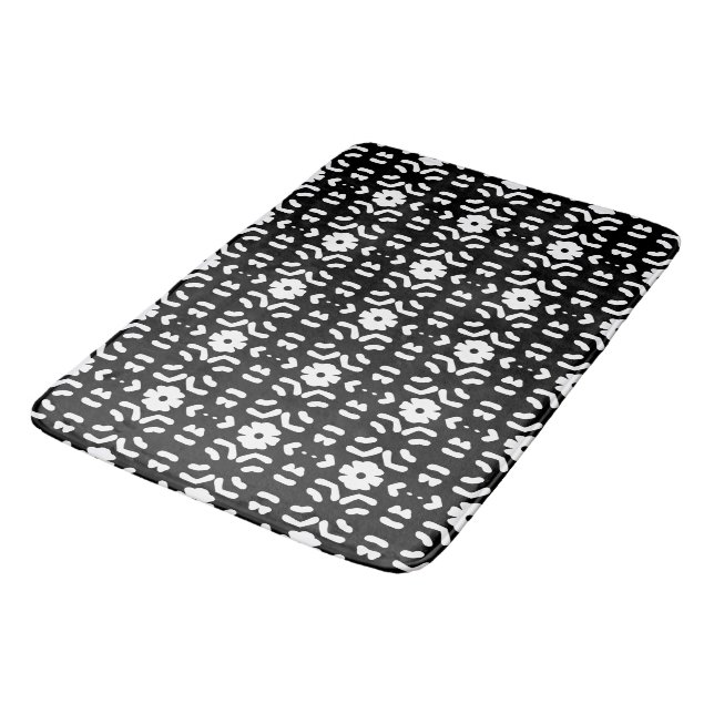 Tapis De Bain Motif noir et blanc CoraValiana (Angle)