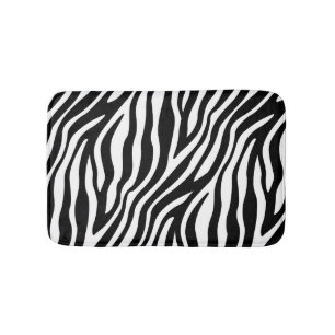 Tapis De Bain Motif noir et blanc de rayures d'impression de