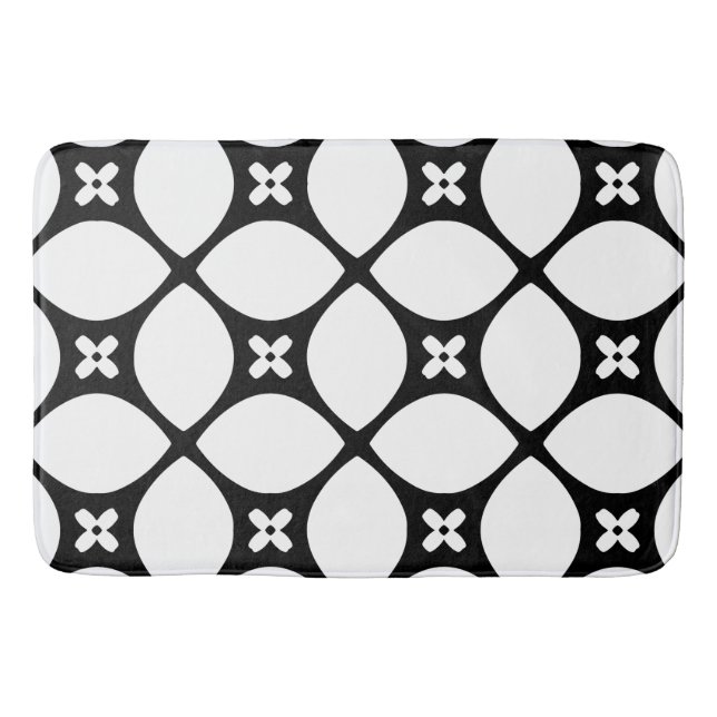 Tapis De Bain Motif noir et blanc Flake (Devant)
