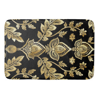 Tapis De Bain Motif noir et or