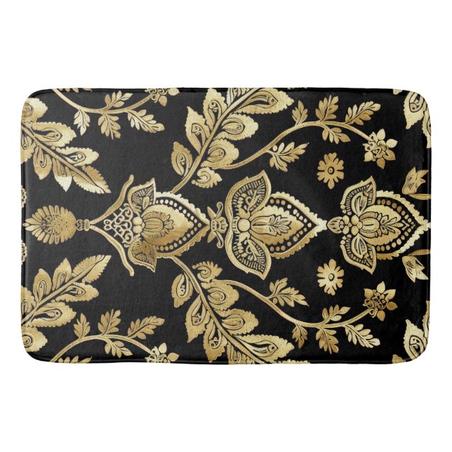 Tapis De Bain Motif noir et or (Devant)