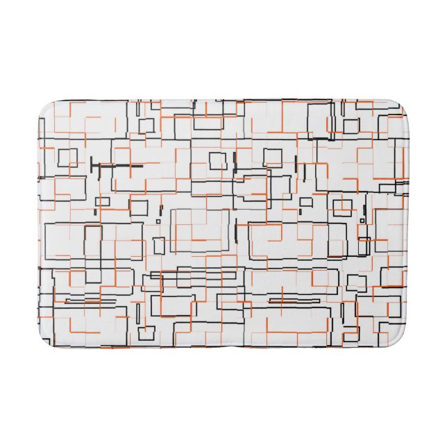 Tapis De Bain Motif noir orange élégant (Devant)
