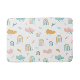 Tapis De Bain Motif nuage Rainbow et pluie amusant