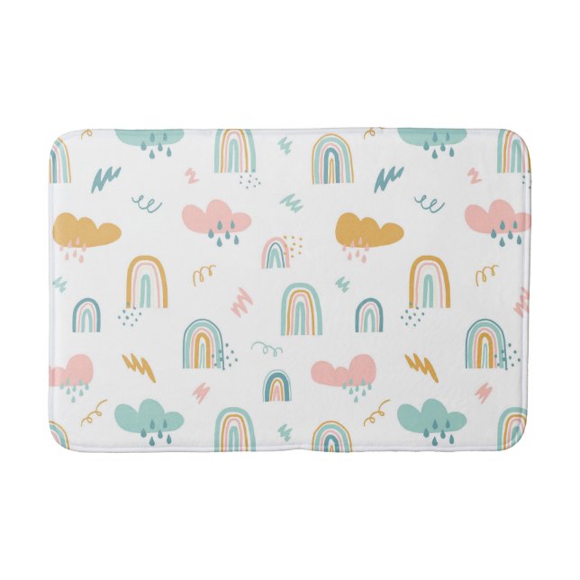 Tapis De Bain Motif nuage Rainbow et pluie amusant (Devant)