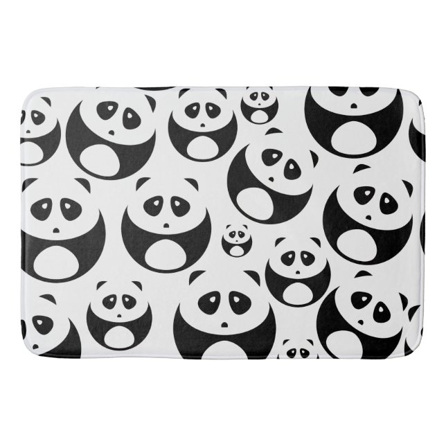 Tapis De Bain Motif Panda noir et blanc Kawaii (Devant)