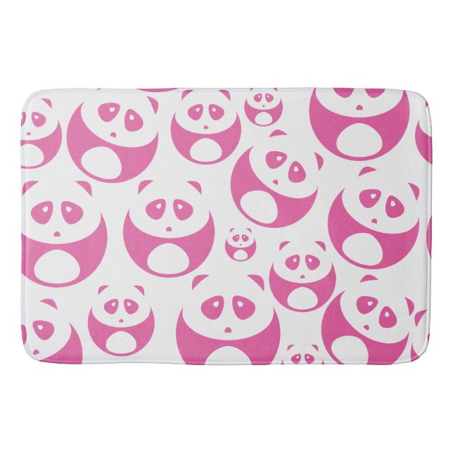 Tapis De Bain Motif Panda rose et blanc Kawaii Baby (Devant)