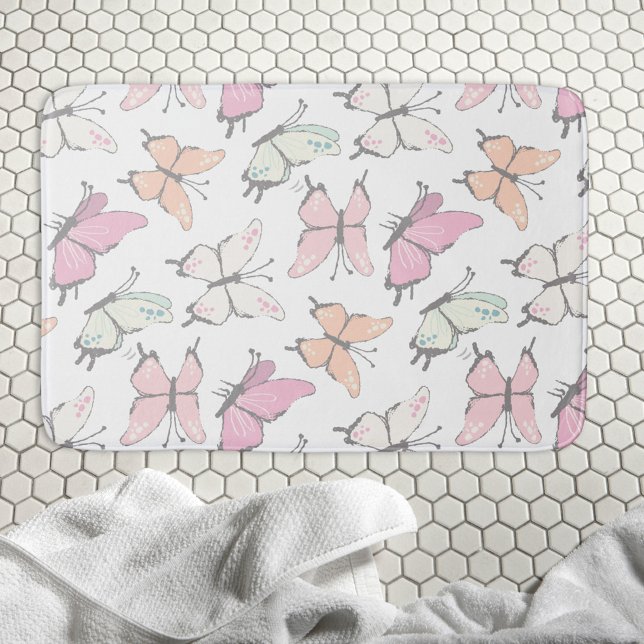 Tapis De Bain Motif papillon (bath mat with butterfly pattern)