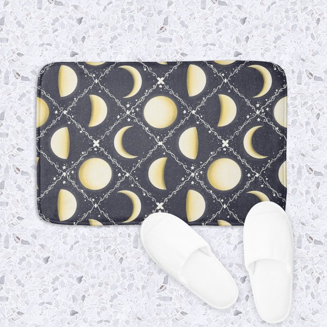 Tapis De Bain Motif Phases de lune céleste (Celestial Moon Phases Bath Mat)