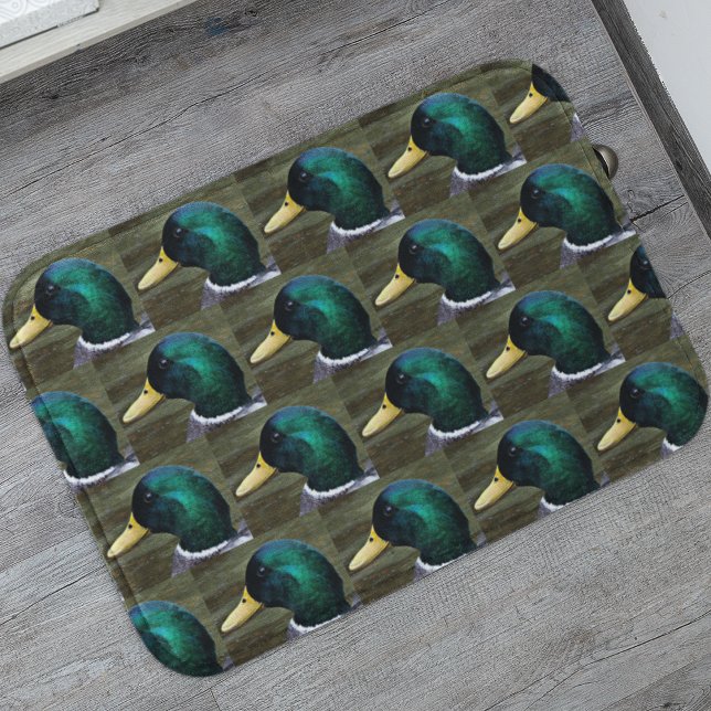 Tapis De Bain Motif photo Mallard Duck à tête verte (In Situ)