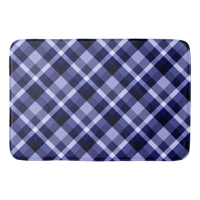 Tapis De Bain Motif Plaid Bleu de la marine tendance Grand Mat d (Devant)
