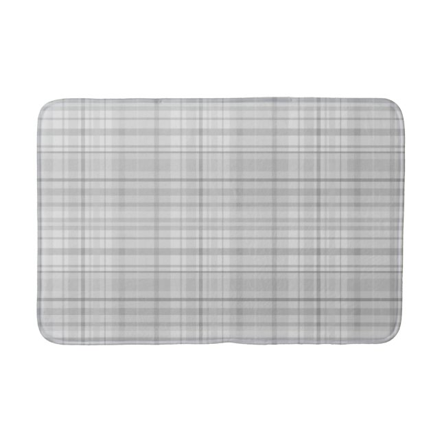 Tapis De Bain Motif Plaid gris clair Design minimal chic (Devant)