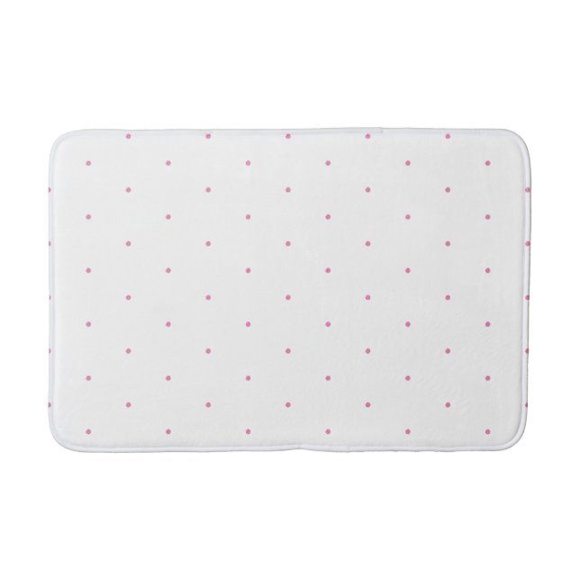 Tapis De Bain Motif pois rose blanc (Devant)