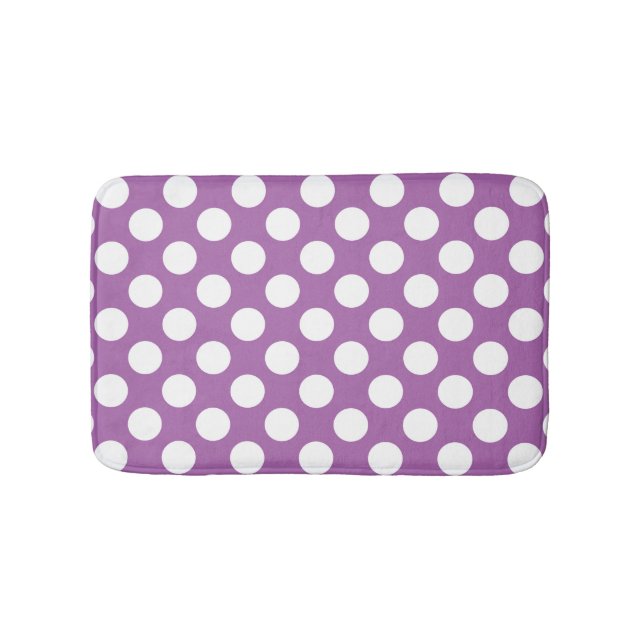 Tapis De Bain Motif pois violet blanc (Devant)