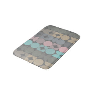 Tapis De Bain Motif Pop Art de Cercles et de Carrés Abstraits Am