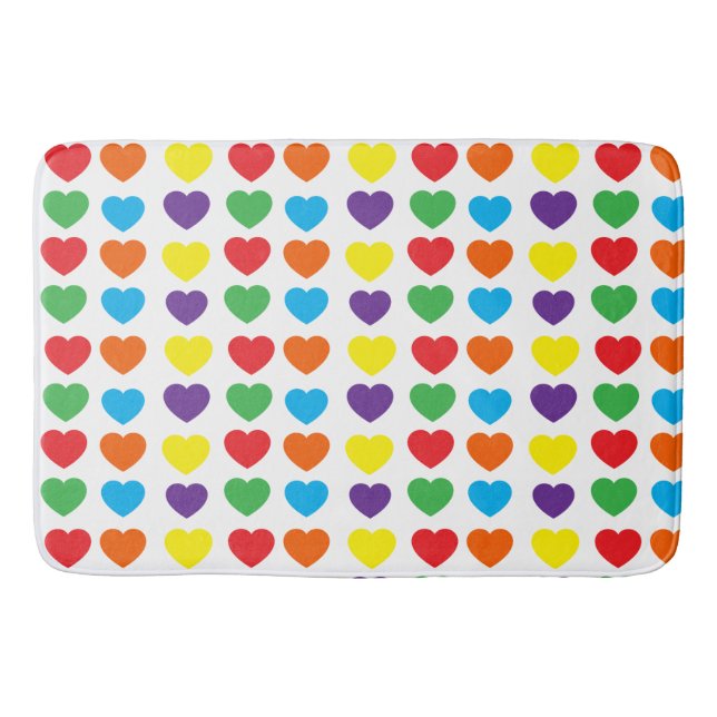 Tapis De Bain Motif Rainbow Hearts (Devant)