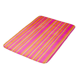 Tapis De Bain Motif rayé orange clair jaune et rose