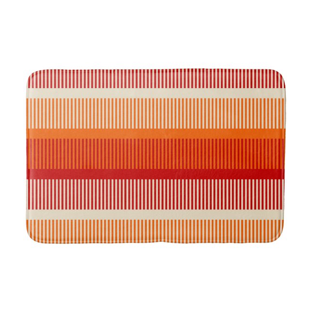 Tapis De Bain Motif rayé orange rouge jaune (Devant)