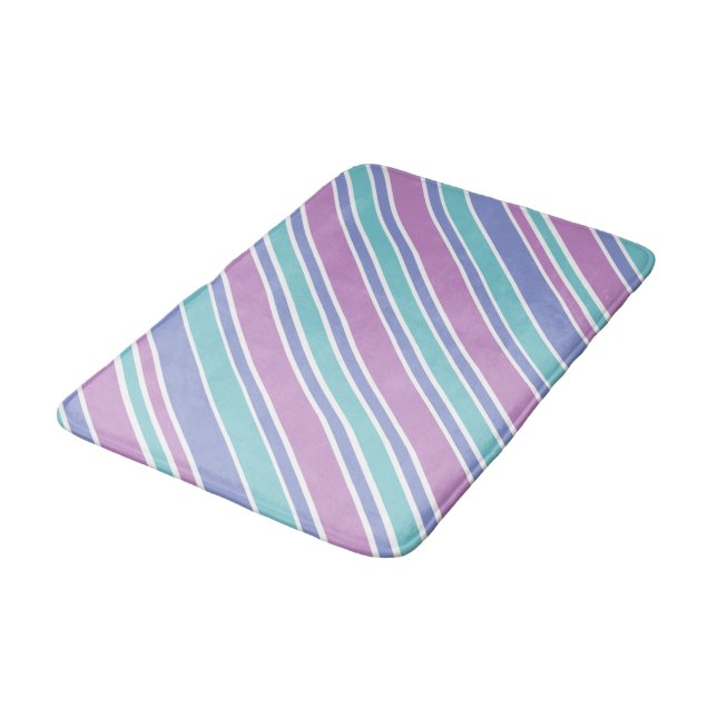 Tapis De Bain Motif rayé pastel (Angle)