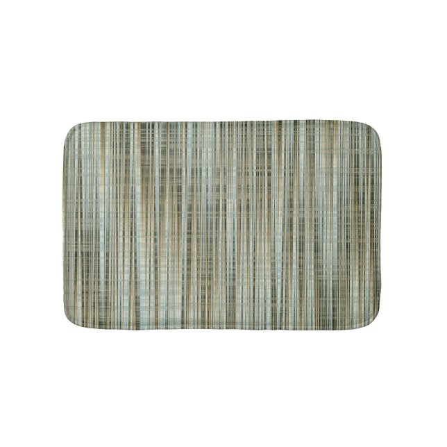 Tapis De Bain Motif rayé turquoise et or (Devant)