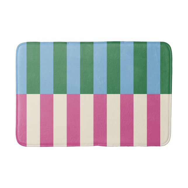 Tapis De Bain Motif rayé vertical coloré (Devant)