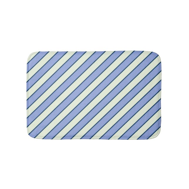 Tapis De Bain Motif rayure bleu et vert (Devant)