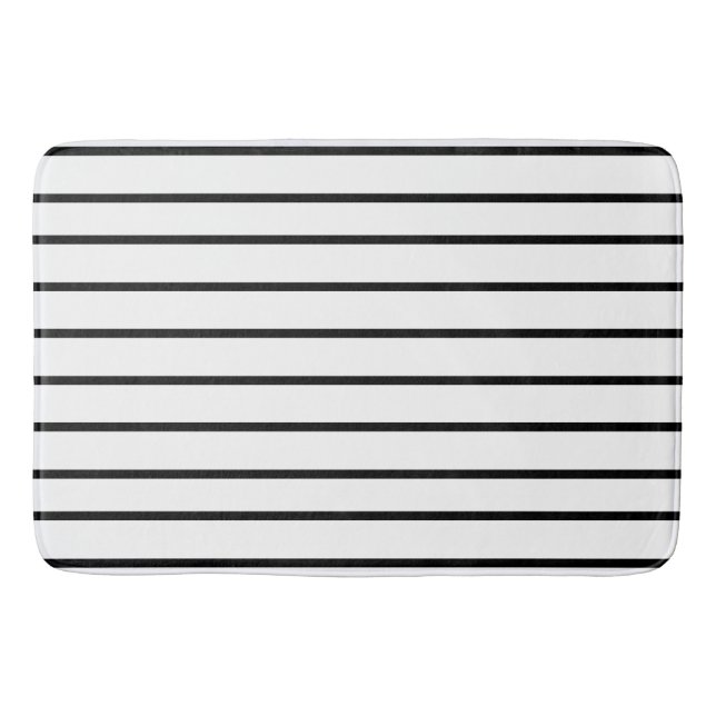 Tapis De Bain Motif rayure fine noire (Devant)
