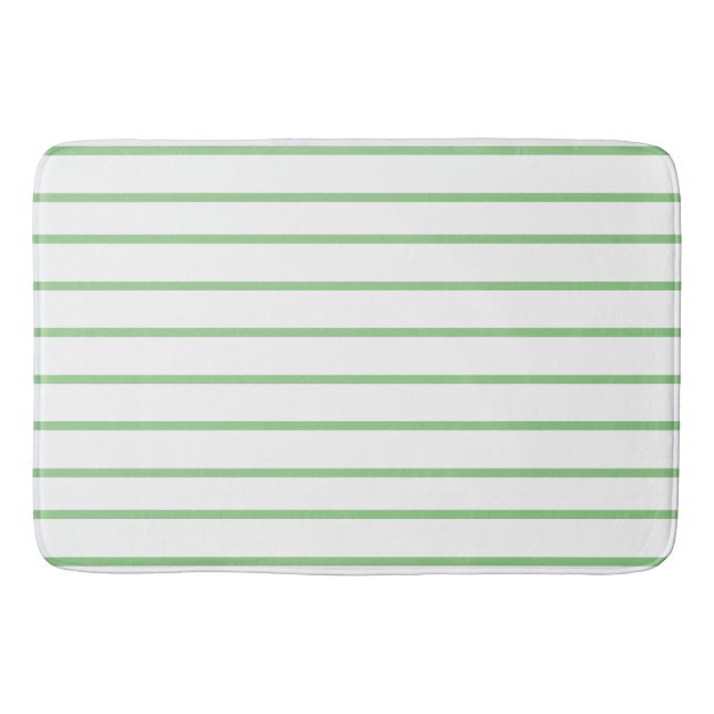 Tapis De Bain Motif rayure fine sage (Devant)